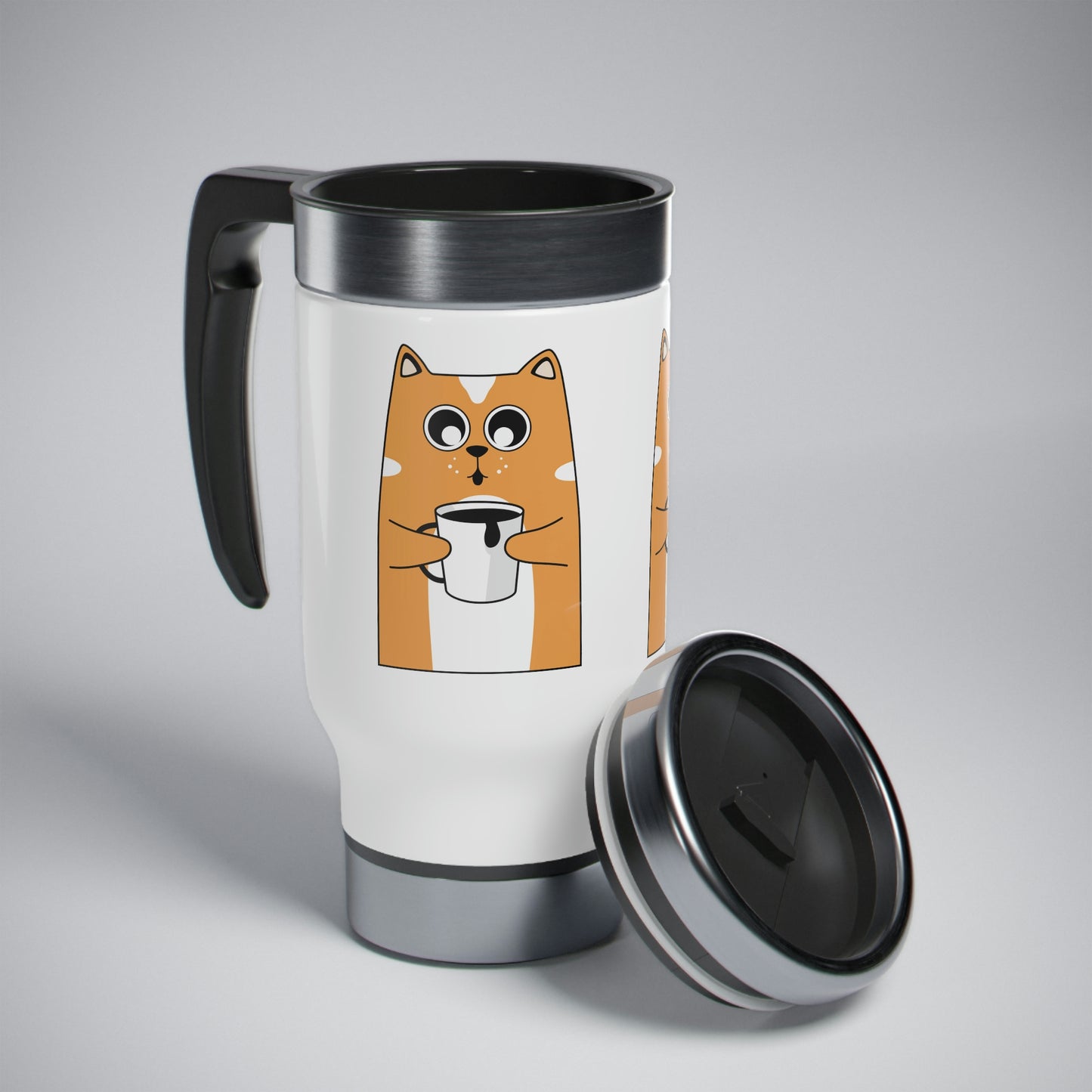 Stainless Steel Travel Mug with Handle, 14oz